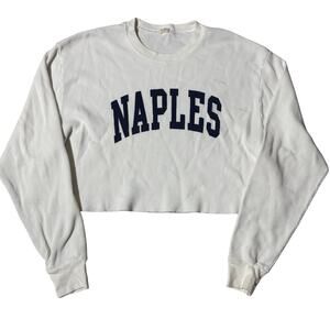 John Galt Naples Florida One Size Thermal Long Sleeve Crop Top Beach Oversized